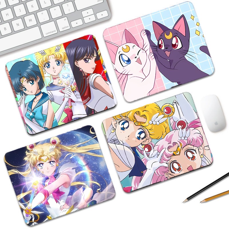Desk Setup Cute - เซเลอร์มูน คาวาอิแผ่นรองเมาส์แผ่นรองเมาส์ขนาดเล็กแผ่นรองเมาส์ป้องกันข้อมือของตกแต่งน่ารักแผ่นรองเมาส์อีสปอร์ตของขวัญวันเกิด