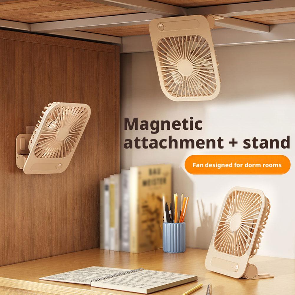 Desk Setup Equipment - พัดลมระบายความร้อนแบบแม่เหล็กบางเฉียบ พัดลมตั้งโต๊ะ พัดลมแขวนผนังแบบชาร์จ USB พัดลมตั้งโต๊ะสำหรับนักเรียน พัดลมตั้งโต๊ะสำหรับสำนักงาน