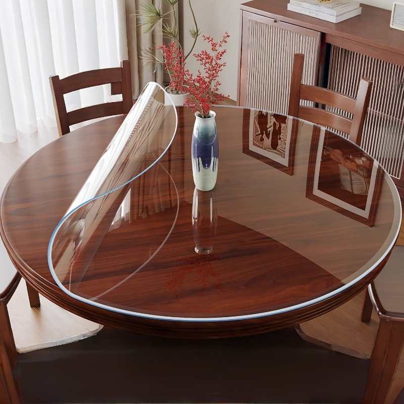 Desk Setup Wallpaper - แผ่นรองโต๊ะพลาสติกใส PVC แบบกลม หนา 0.7 มม.