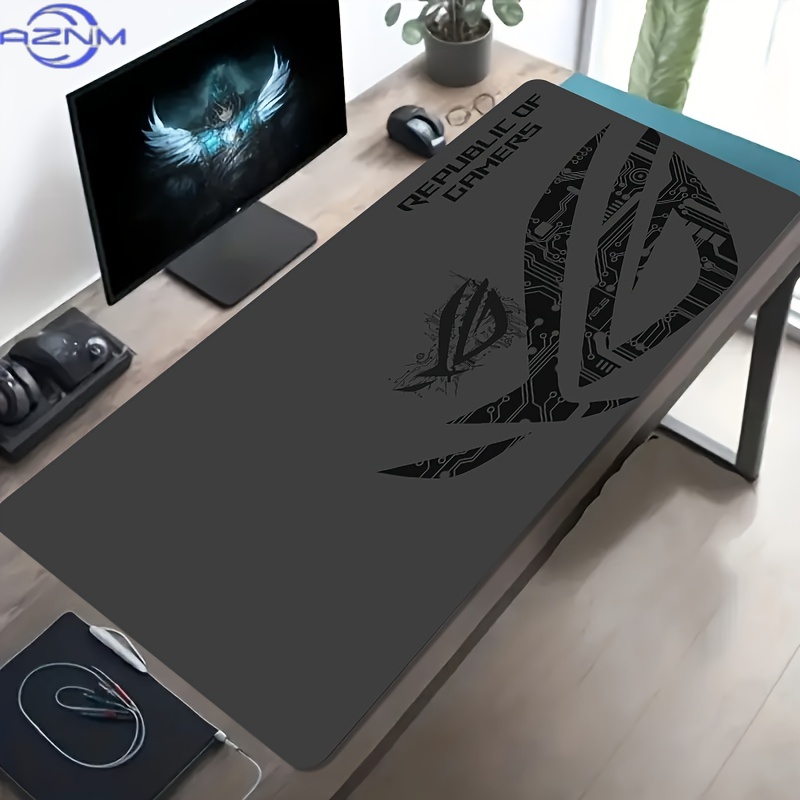 Desk Setup Gaming Pc - แผ่นรองเมาส์เกมมิ่งขนาดใหญ่ 1 ชิ้น ลายแผงวงจร ROG ฐานยางกันลื่น
