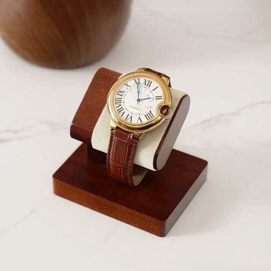 Desk Setup Wood - แท่นวางนาฬิกาไม้เนื้อแข็ง ที่วางสร้อยข้อมือ กำไลข้อมือ ที่เก็บเครื่องประดับหรูหราสำหรับวางบนโต๊ะ ชั้นวางจัดระเบียบเครื่องประดับสำหรับร้านค้าปลีก