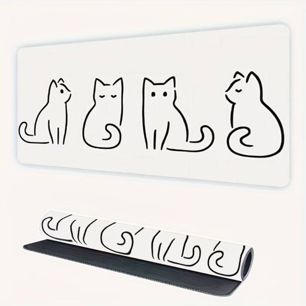 Desk Setup Designer - แผ่นรองเมาส์ลายแมวน่ารัก ของตกแต่งโต๊ะทำงานและถาดวางของ แผ่นรองเมาส์สำหรับเล่นเกม ของตกแต่งสำหรับเกมเมอร์
