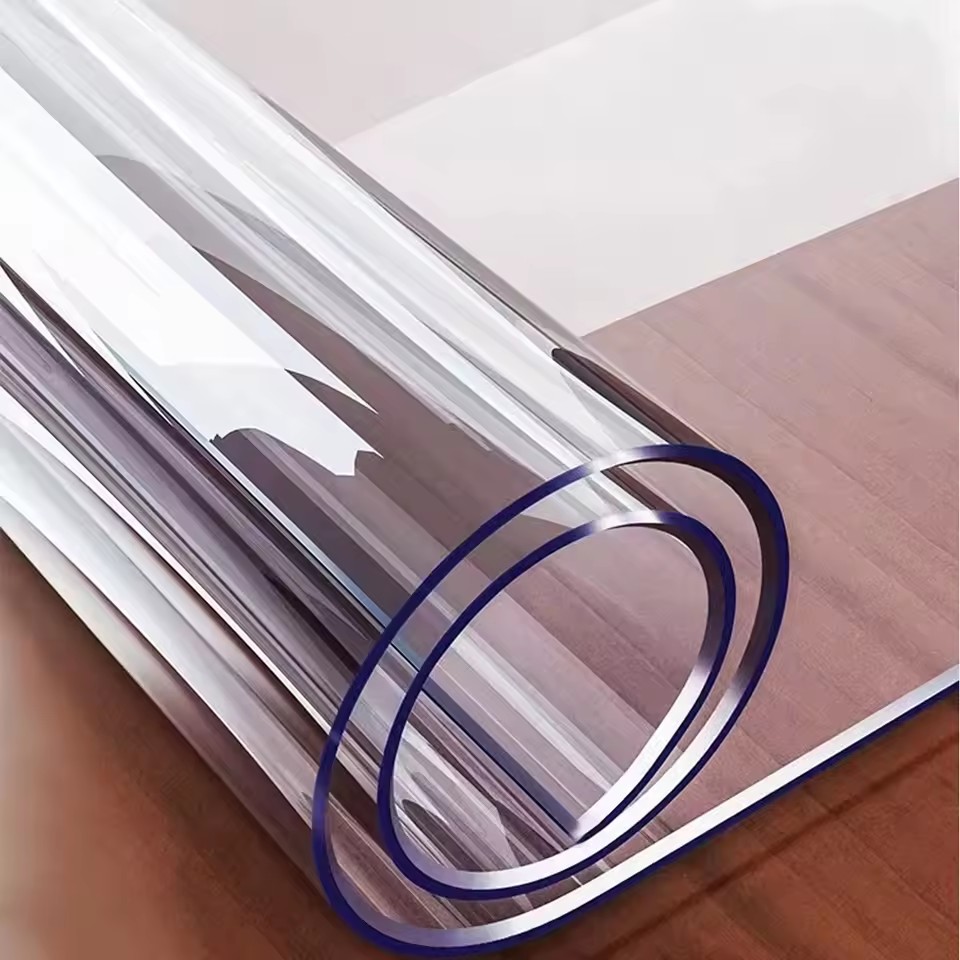 Desk Setup Wallpaper - ผ้าปูโต๊ะกระจกนุ่มผ้าปูโต๊ะ PVC โปร่งใสกันน้ําห้องครัวโต๊ะรูปสี่เหลี่ยมผืนผ้า Matte CLEAR