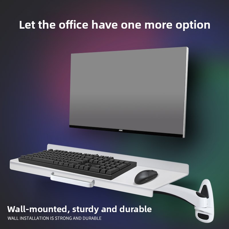 Desk Setup Living Room - ถาดวางคีย์บอร์ดติดผนังสำหรับงานอุตสาหกรรม พร้อมที่วางเมาส์ตามหลักสรีรศาสตร์ สำหรับพีซี ถาดวางแบบลอยตัวสำหรับโต๊ะทำงานในสำนักงาน