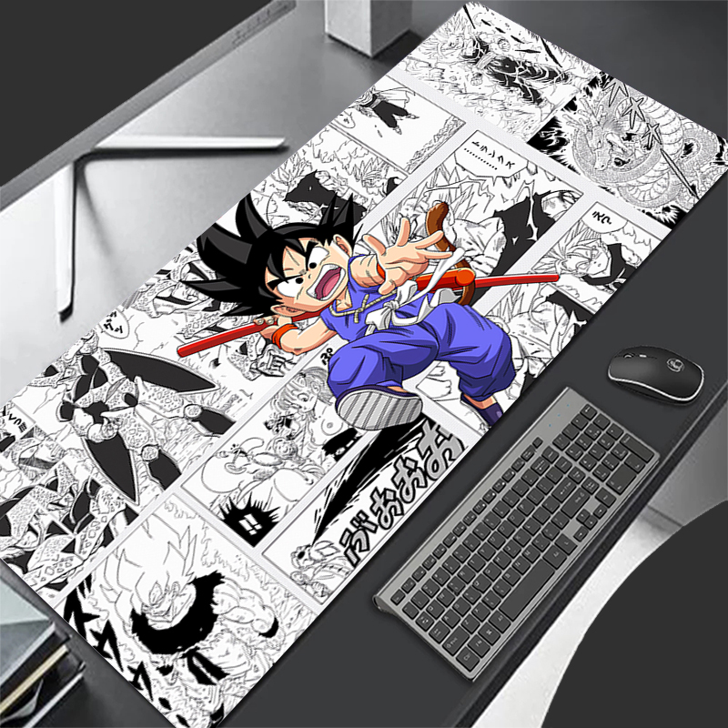 Desk Setup Equipment - แผ่นรองเมาส์คอมพิวเตอร์ลายโกคู แผ่นรองคีย์บอร์ดลายดราก้อนบอล แผ่นรองเมาส์เท่ๆ สำหรับเกมเมอร์ แผ่นรองเมาส์นุ่มสำหรับสำนักงาน พีซี