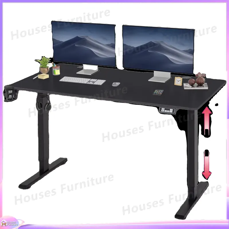 Desk Setup Designer - โต๊ะคอมพิวเตอร์เกมมิ่งขนาดใหญ่ พร้อมไฟ RGB LED ปรับระดับความสูงได้ ดีไซน์ตามหลักสรีรศาสตร์