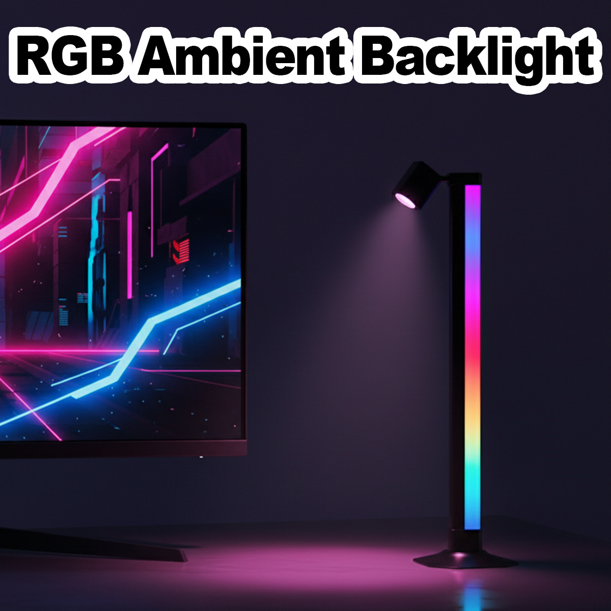 Desk Setup Black - ไฟ LED RGB อัจฉริยะ ควบคุมผ่านแอพ ซิงค์เพลงได้