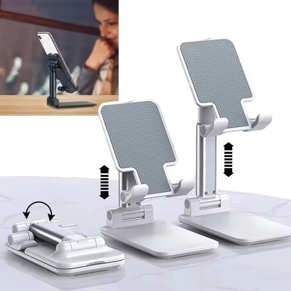 Desk Setup Equipment - แท่นวางแท็บเล็ตตั้งโต๊ะคุณภาพสูง พับได้ ปรับระดับได้ รองรับโทรศัพท์มือถือ