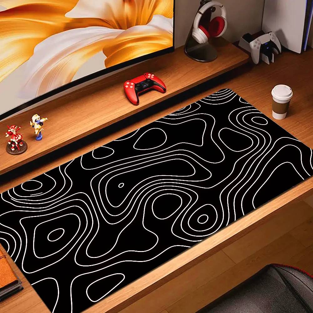 แผ่นรองโต๊ะ XXL สีดำขาว ลาย St - Desk Setup Black บทวิจารณ์และราคา