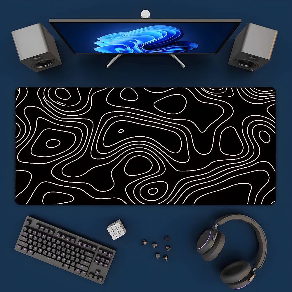แผ่นรองโต๊ะ XXL สีดำขาว ลาย St - Desk Setup Black บทวิจารณ์และราคา