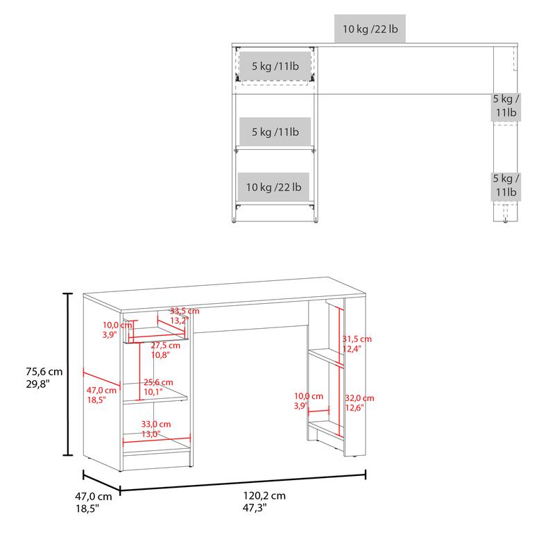 โต๊ะเขียนหนังสือกว้าง 47 นิ้ว  - Desk Setup Or Set Up บทวิจารณ์และราคา