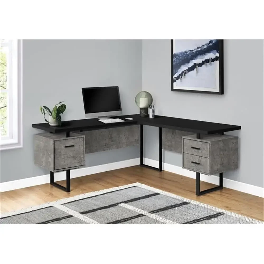 โต๊ะคอมพิวเตอร์รูปตัว L ขนาด 7 - Desk Setup Black บทวิจารณ์และราคา