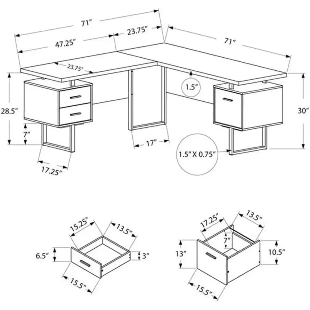 โต๊ะคอมพิวเตอร์รูปตัว L ขนาด 7 - Desk Setup Black บทวิจารณ์และราคา
