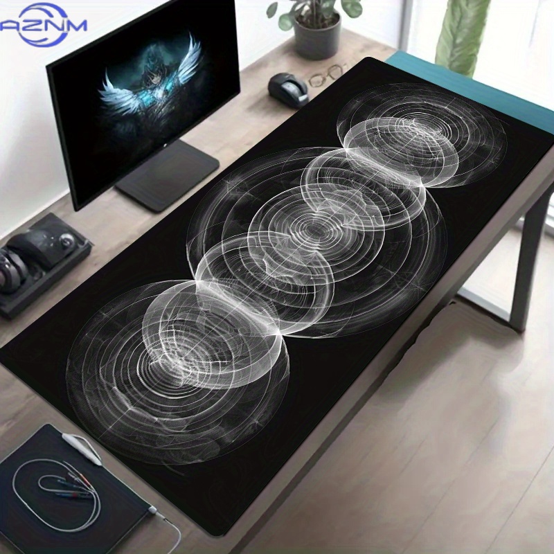 แผ่นรองเมาส์ลายเกลียวสีดำและสี - Desk Setup Or Set Up บทวิจารณ์และราคา