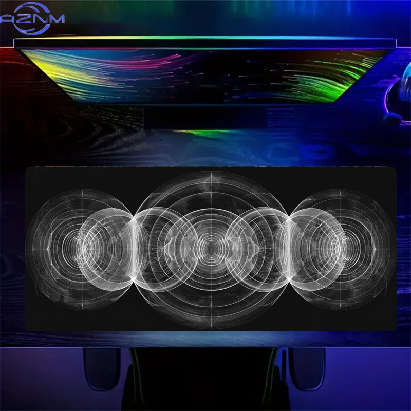 แผ่นรองเมาส์ลายเกลียวสีดำและสี - Desk Setup Or Set Up บทวิจารณ์และราคา