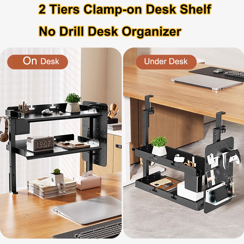 ชั้นวางของแบบหนีบขอบโต๊ะ 2 ชั้ - Desk Setup Study บทวิจารณ์และราคา