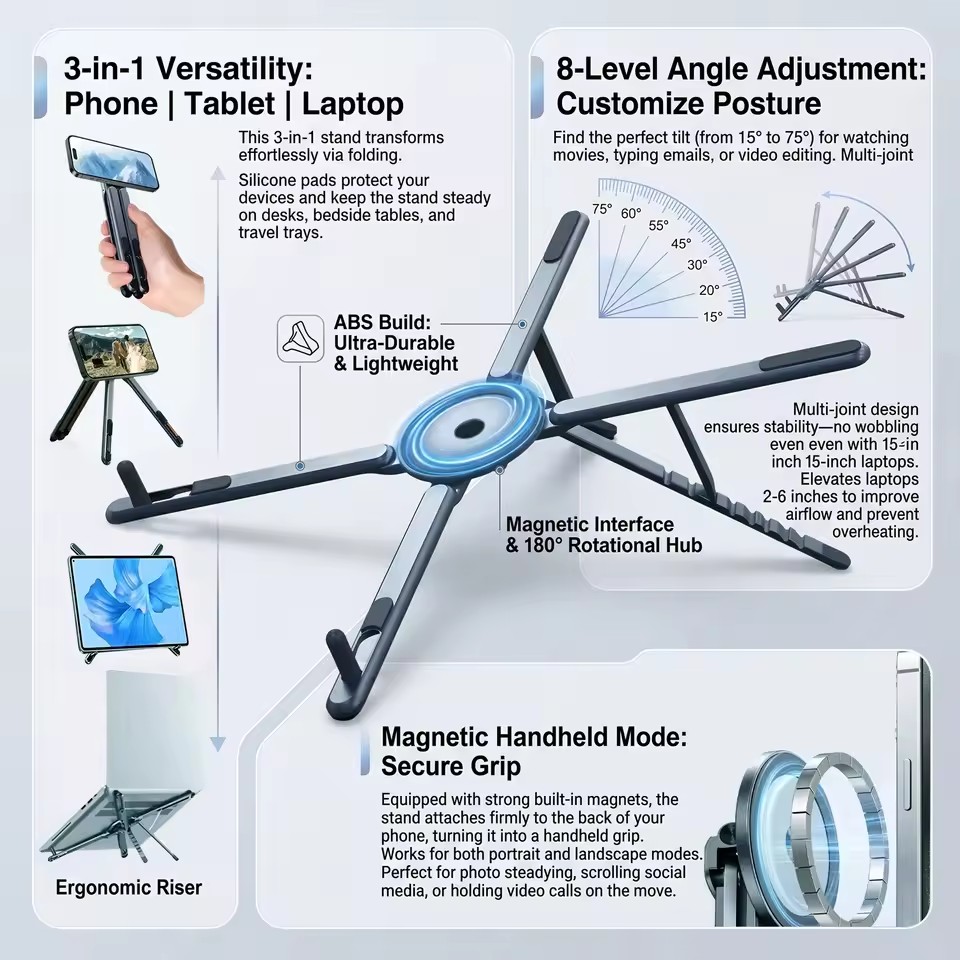 ที่วางโทรศัพท์แม่เหล็กแบบพกพาแ - Desk Setup Equipment บทวิจารณ์และราคา
