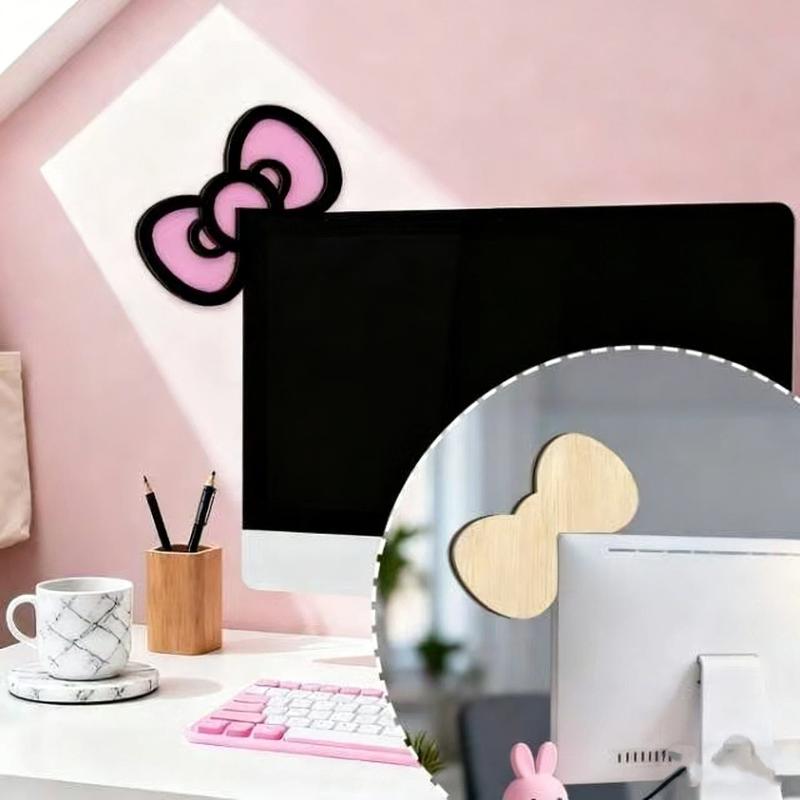 โบว์ไม้ตกแต่งหน้าจอ 1/2 ชิ้น น - Desk Setup Wood บทวิจารณ์และราคา