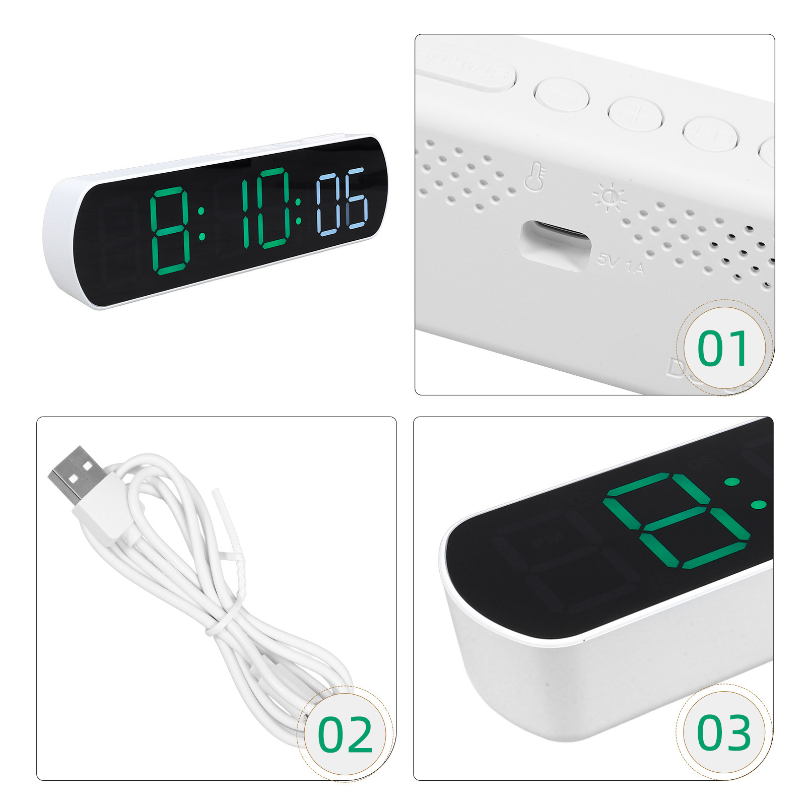 นาฬิกาปลุกดิจิตอล LED ขนาดกะทั - Desk Setup Living Room บทวิจารณ์และราคา