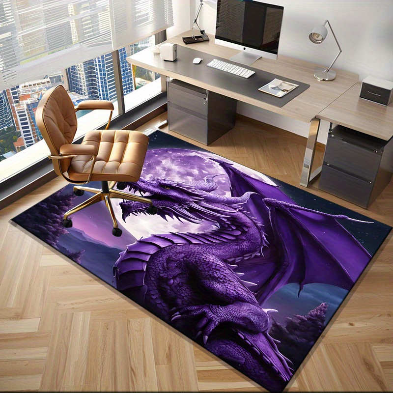 พรมมังกรสีม่วงอันงดงามสำหรับกา - Desk Setup Living Room บทวิจารณ์และราคา