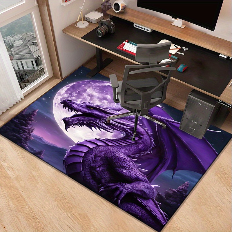 พรมมังกรสีม่วงอันงดงามสำหรับกา - Desk Setup Living Room บทวิจารณ์และราคา