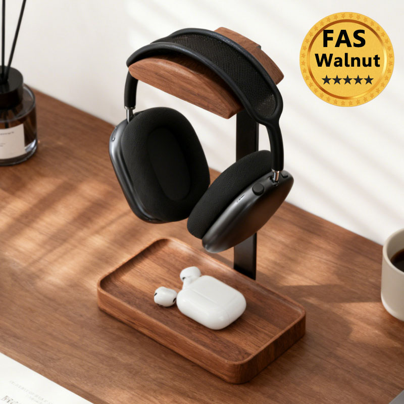 ขาตั้งหูฟังไม้เนื้อแข็ง วอลนัท - Desk Setup Wood บทวิจารณ์และราคา