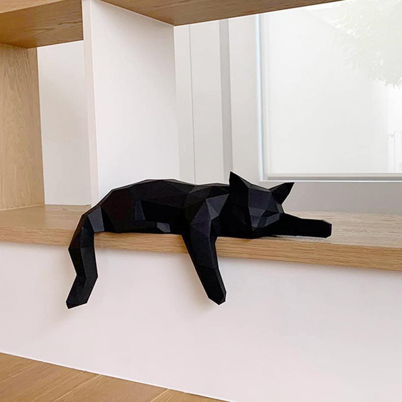 รูปปั้นแมวขาวดำ - ของตกแต่งห้อ - Desk Setup Black บทวิจารณ์และราคา