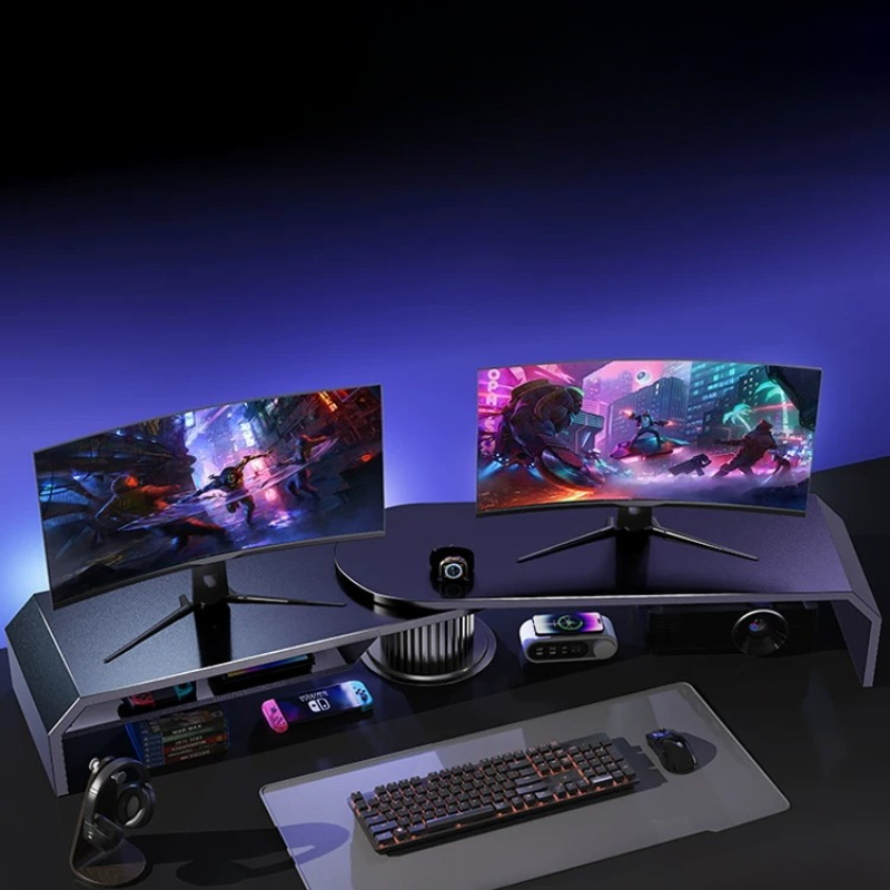 ขาตั้งจอภาพคู่สำหรับเล่นเกม ขา - Desk Setup Living Room บทวิจารณ์และราคา