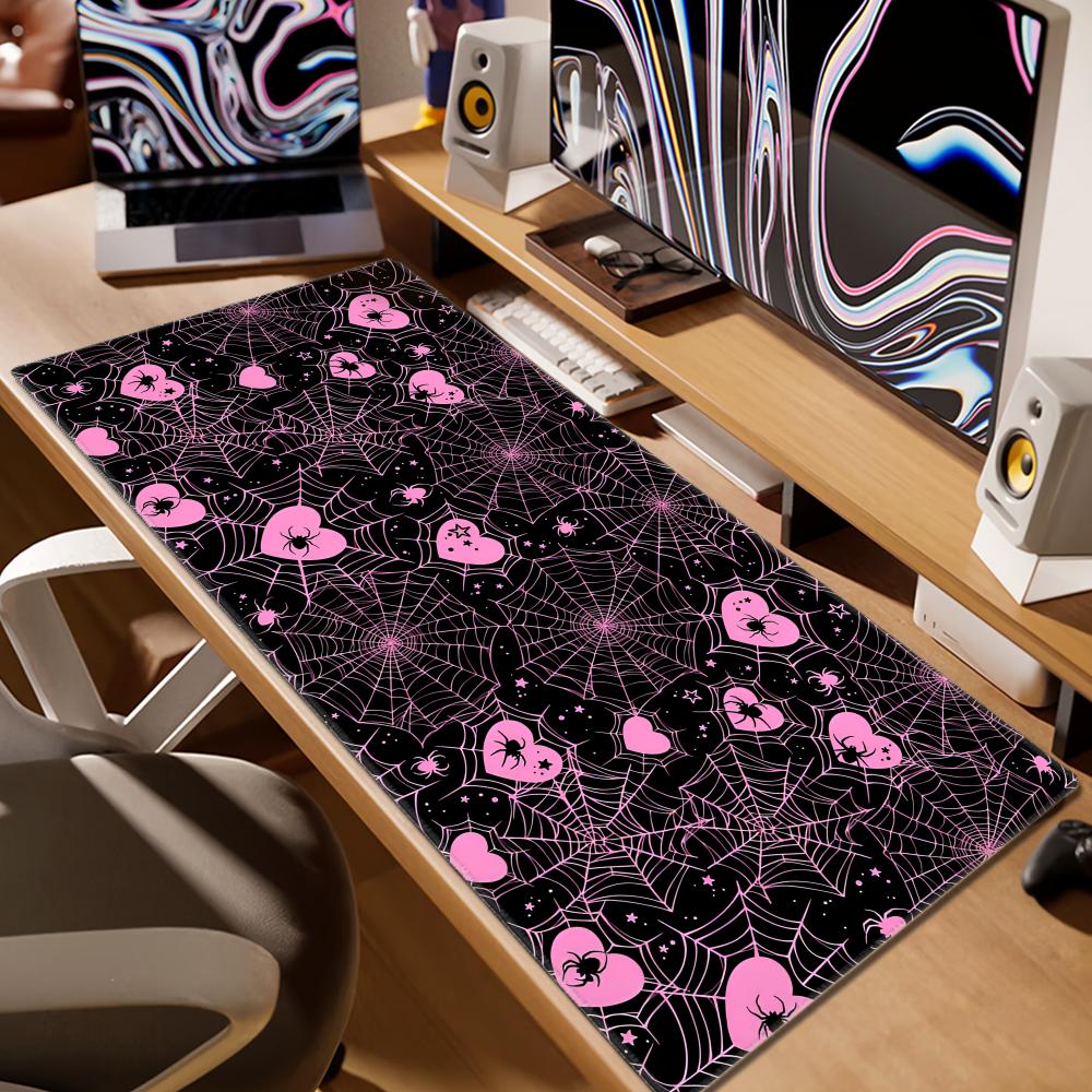 แผ่นรองเมาส์ลายใยแมงมุมสีขาวหร - Desk Setup Or Set Up บทวิจารณ์และราคา
