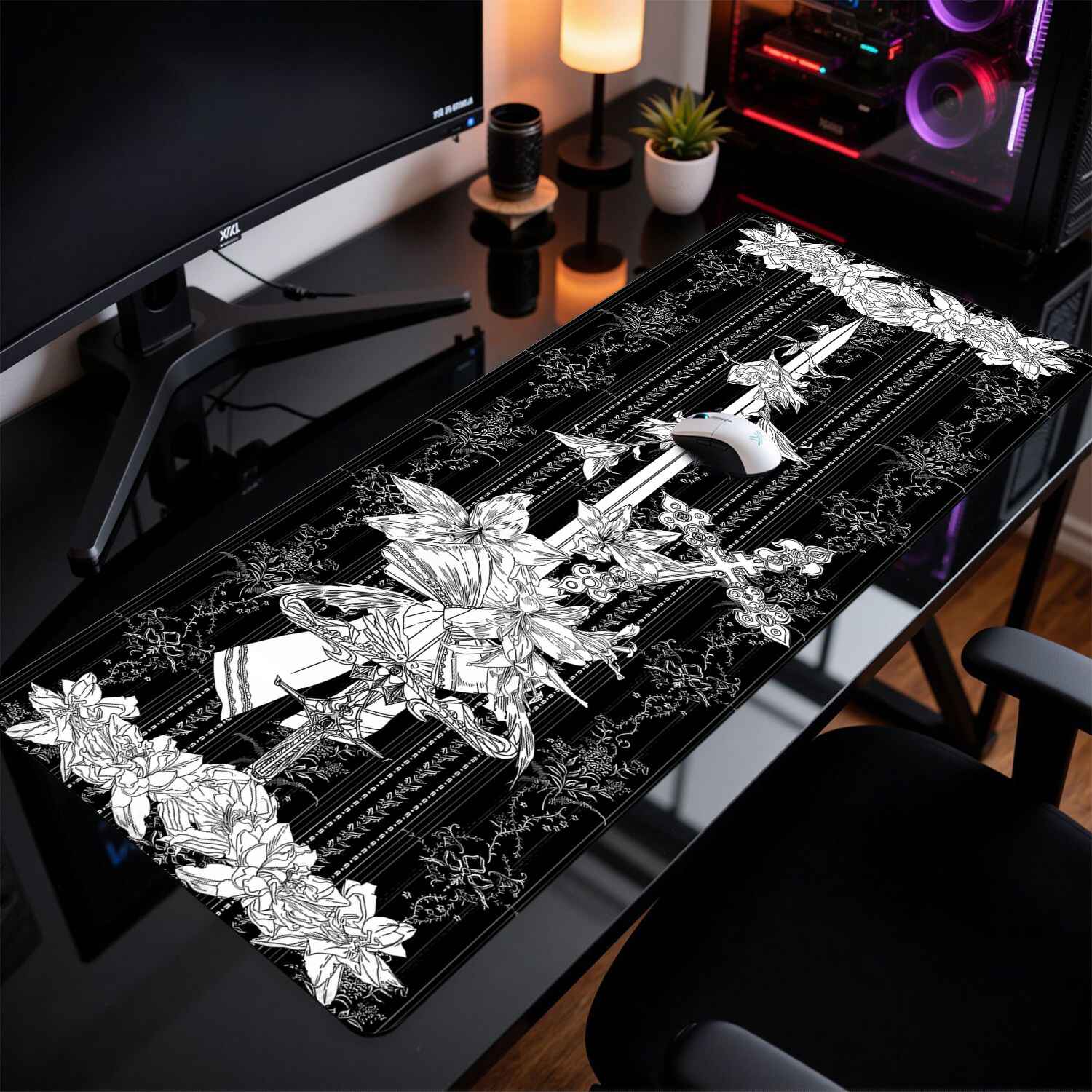 แผ่นรองเมาส์ลายอาคารโกธิค Divi - Desk Setup Black บทวิจารณ์และราคา