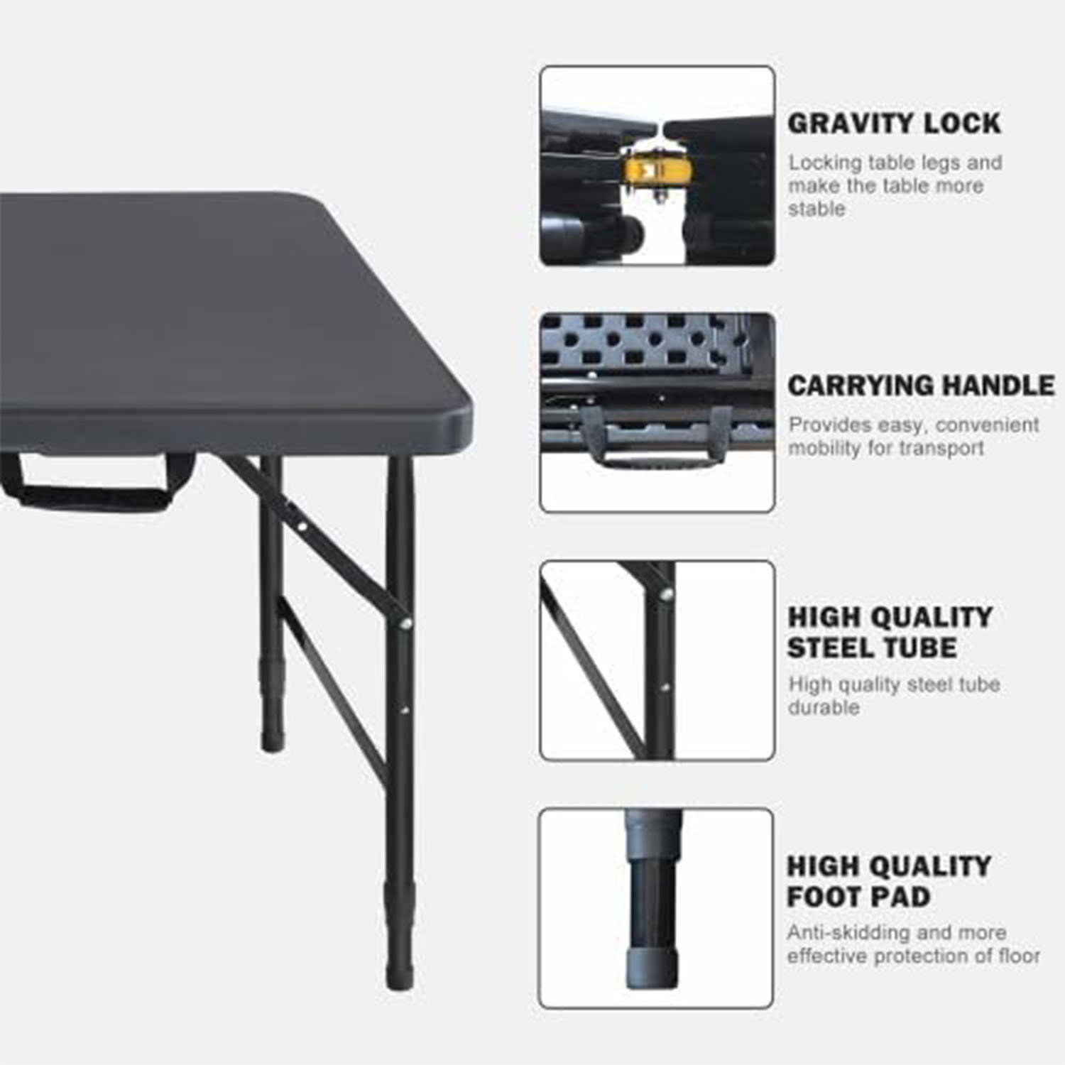โต๊ะพับ ปรับความสูงได้ 4 ฟุต โ - Desk Setup Clean บทวิจารณ์และราคา