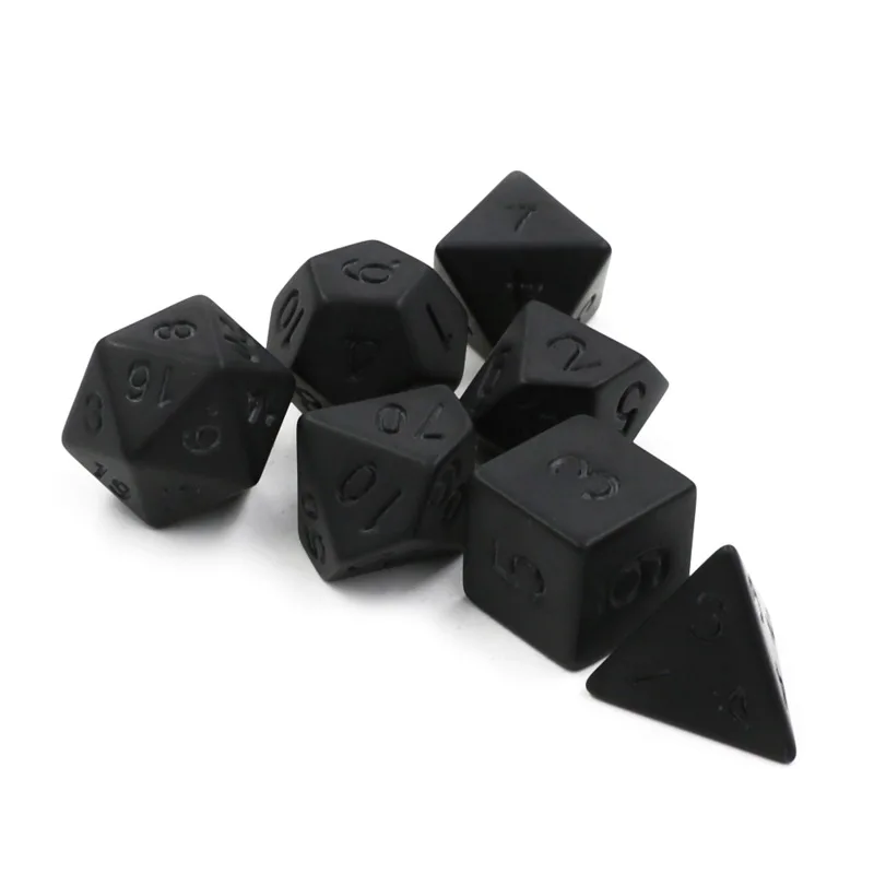 7 ชิ้น/ล็อต Matte ชุดลูกเต๋าสี - Desk Setup Black บทวิจารณ์และราคา