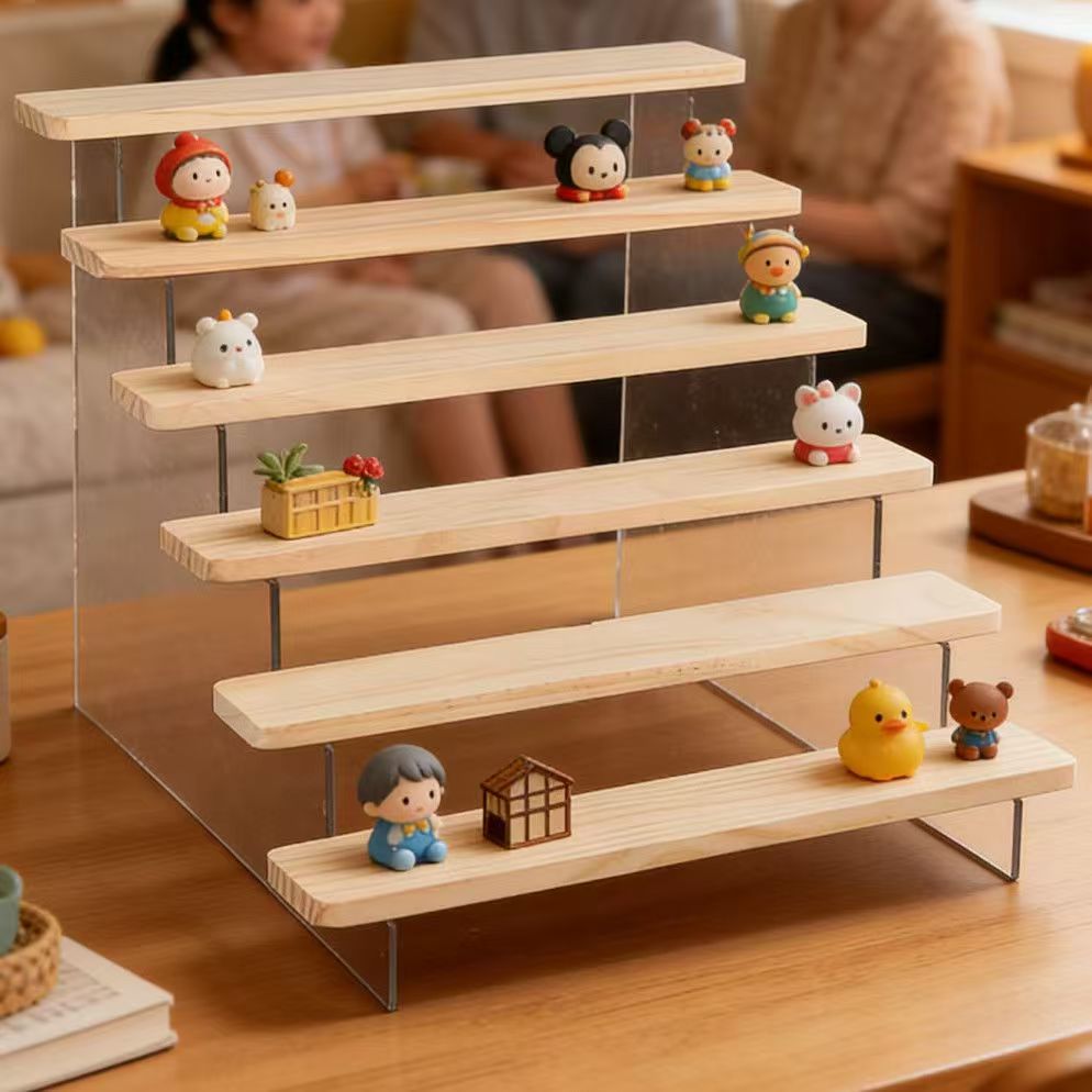 ชั้นวางของอะคริลิคแบบขั้นบันได - Desk Setup Wood บทวิจารณ์และราคา