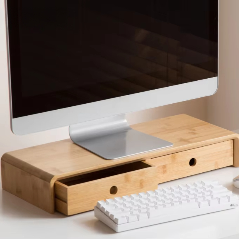 แท่นวางจอแล็ปท็อปไม้ไผ่ ที่วาง - Desk Setup Living Room บทวิจารณ์และราคา