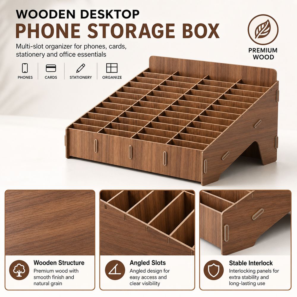 กล่องเก็บโทรศัพท์แบบ 12/24/36/ - Desk Setup Wood บทวิจารณ์และราคา