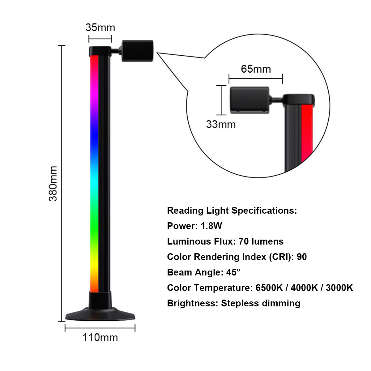 ไฟ LED RGB อัจฉริยะ ควบคุมผ่าน - Desk Setup Black บทวิจารณ์และราคา