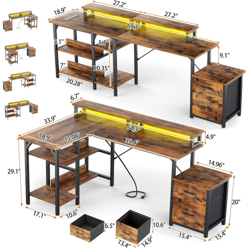 โต๊ะทำงานพร้อมลิ้นชักเก็บเอกสา - Desk Setup Or Set Up บทวิจารณ์และราคา