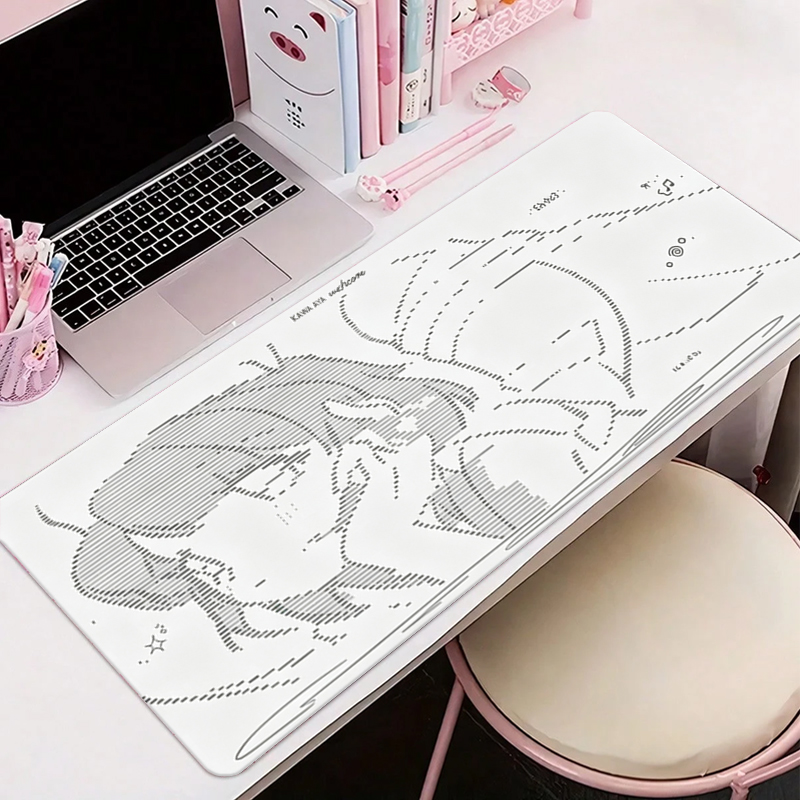 แผ่นรองเมาส์หนังลายการ์ตูนอนิเ - Desk Setup Cute บทวิจารณ์และราคา