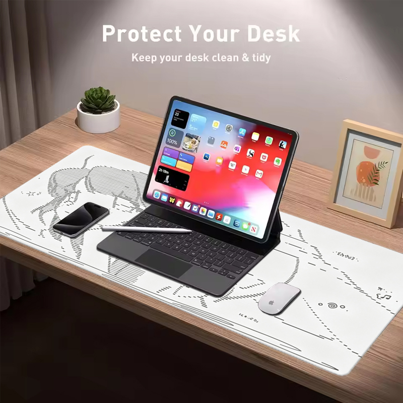แผ่นรองเมาส์หนังลายการ์ตูนอนิเ - Desk Setup Cute บทวิจารณ์และราคา